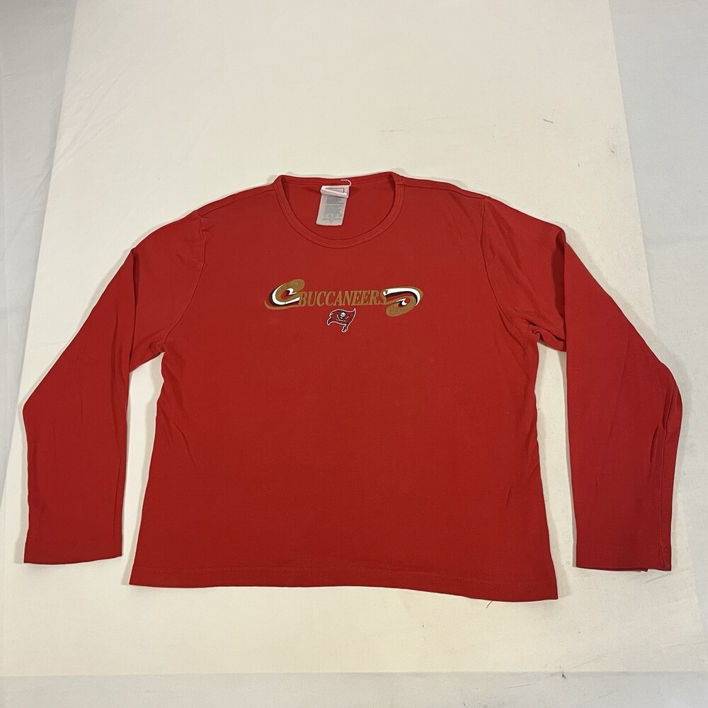 Vintage Tampa Bay Buccaneers Jersey Shirt Womens XL Red Long Sleeve Bucs